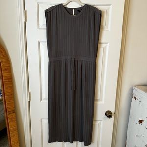 Club Monaco Woven Pleated Maxi Dress, Fossil Green